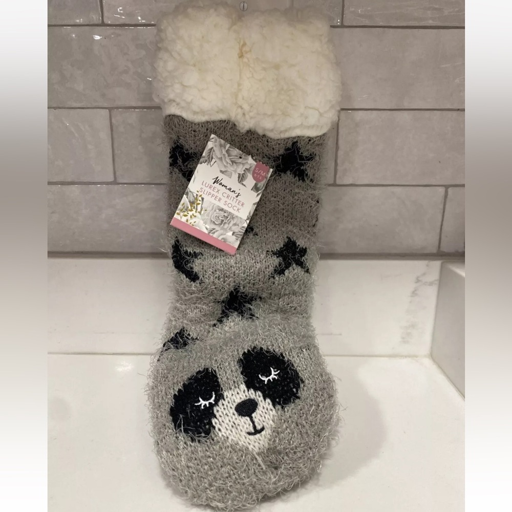 NWT Lurex Critter Slipper Socks Women’s S/M 6-7.5 Soft & Cozy Loungewear